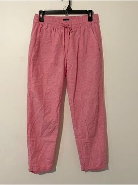 J. Crew Light Pink Linen Cotton Blend Pants Tie Waist Spring Summer Size 4